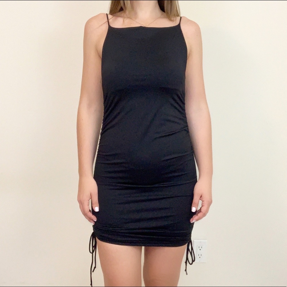 'Running Late' Ruched Mini Dress - Picture 2 of 5